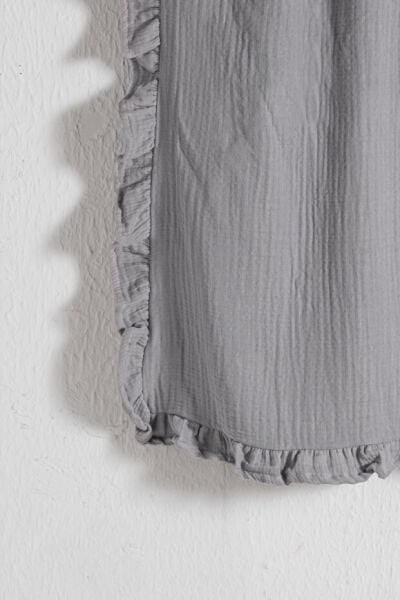 Kanz - 4 Kat Fırfırlı Müslin Örtü(knz-019) 152.01.0263.Gri---------