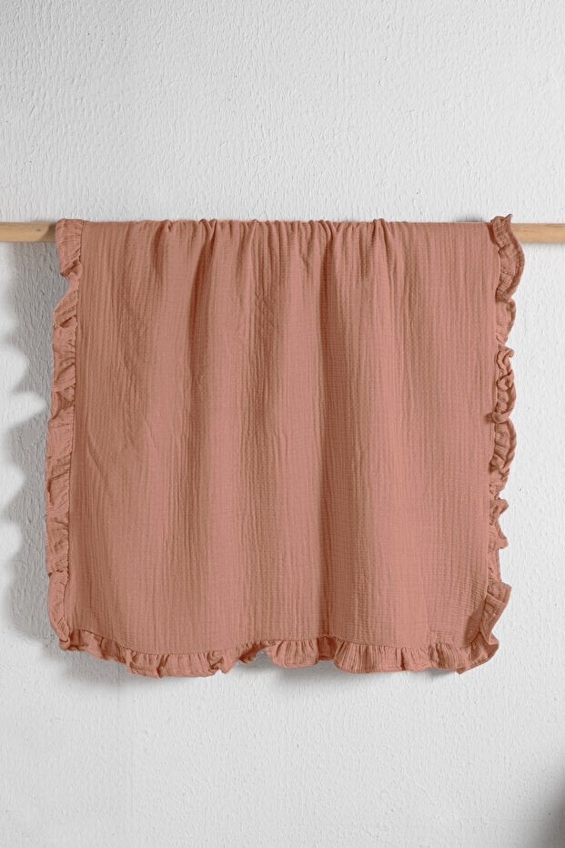 Kanz - 4 Kat Fırfırlı Müslin Örtü(knz-019) 152.01.0263.Kiremit-----