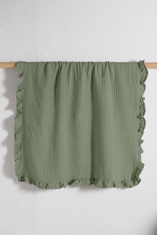 Kanz - 4 Kat Fırfırlı Müslin Örtü(knz-019) 152.01.0263.Yeşil-------