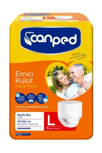 Canped Emici Külot Büyük Ped Hasta Bezi 8 Adet