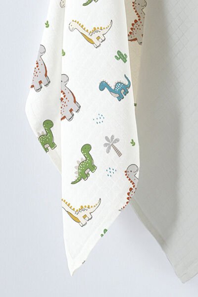 Kanz Çok Amaçlı Bebek Müslin Örtüsü 2'Li Set - Dinosaurs