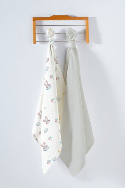 Kanz Çok Amaçlı Bebek Müslin Örtüsü 2'Li Set - Elephant