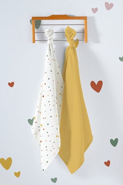 Kanz Çok Amaçlı Bebek Müslin Örtüsü 2'Li Set - Love