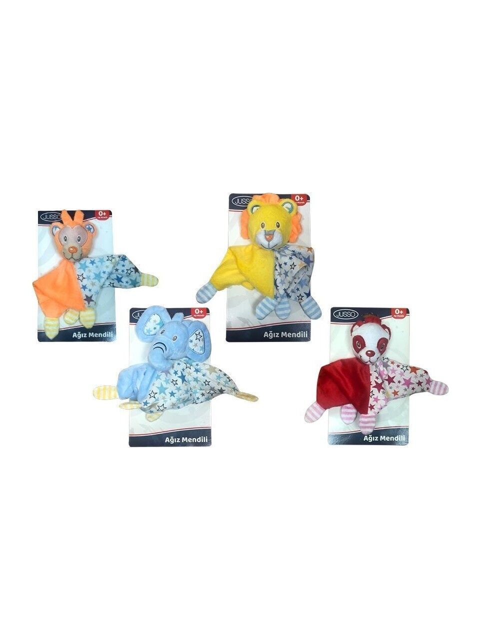 Jusso Toys Peluşlu Ağız Mendili Karma Renk