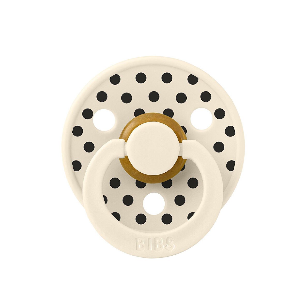 Bibs Studio Polka Small Emzik-Ivory Black 6+ay
