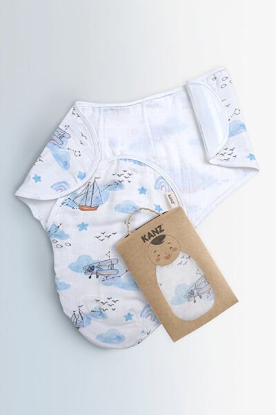 Kanz Yenidoğan %100 Pamuk Müslin Hazır Kundak Cırtlı - Boat