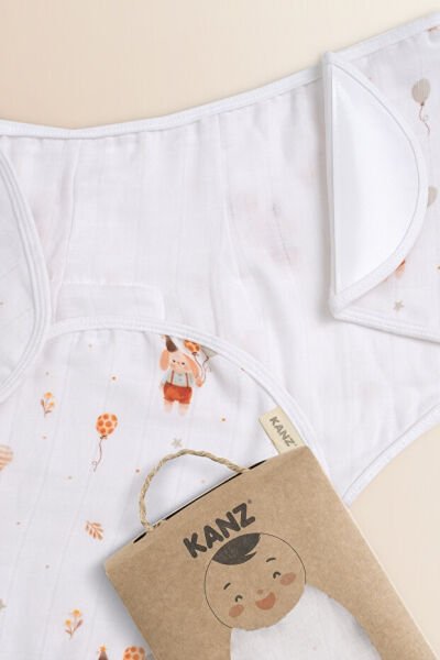 Kanz Yenidoğan %100 Pamuk Müslin Hazır Kundak Cırtlı - Bunny