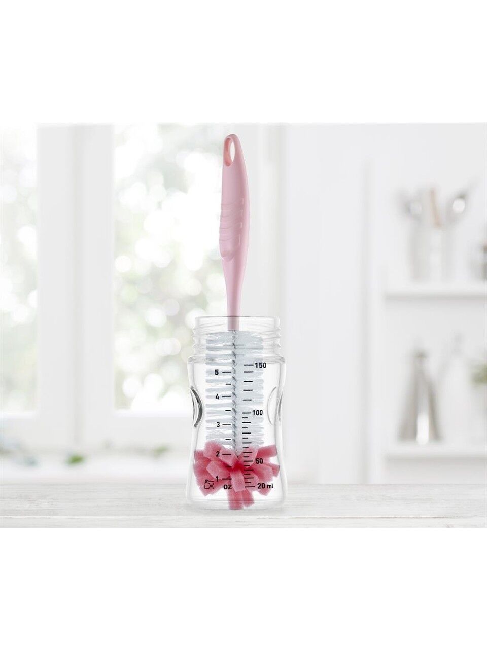 Babyjem Süngerli Biberon  Fırçası Pembe  776