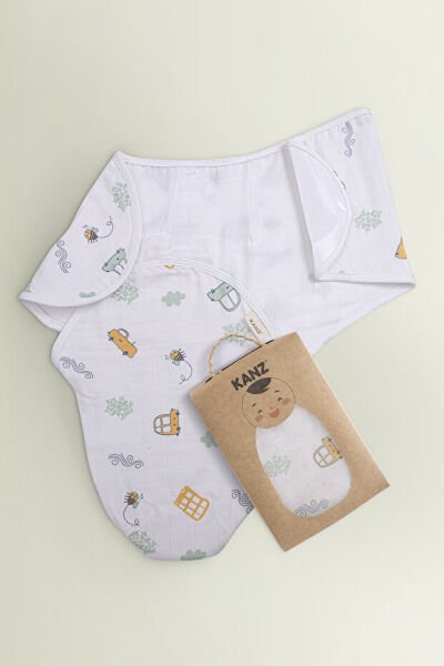 Kanz Yenidoğan %100 Pamuk Müslin Hazır Kundak Cırtlı - Cars