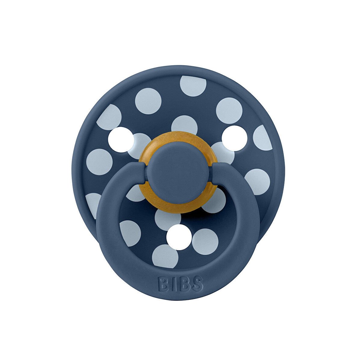 Bibs Studio Polka Big Emzik-Steel B.Baby Blue 6+ay