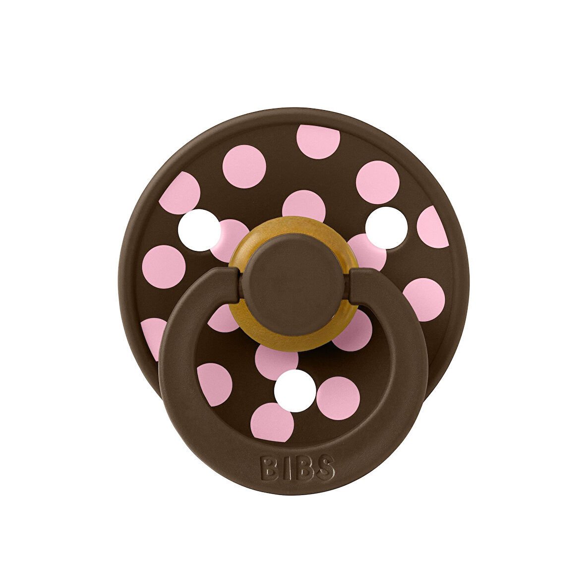 Bibs Studio Polka Big Emzik-Mocha Baby Pink 0-6 Ay