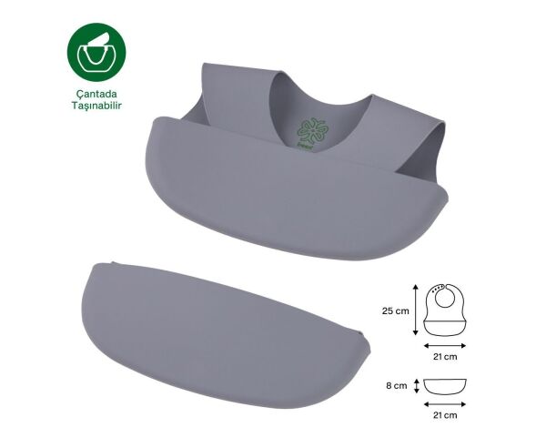 Been Sılıcone Baby Bıb/silikon Mama Önlüğü Gri