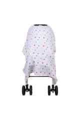 Sevi Bebe Müslin Bebek Arabası Örtüsü - Yıldız Yağmuru Pembe 42-140-2
