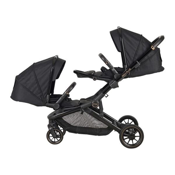 Prego İbiza Plus Travel Sistem Set İkiz Bebek Arabası 2223 Siyah