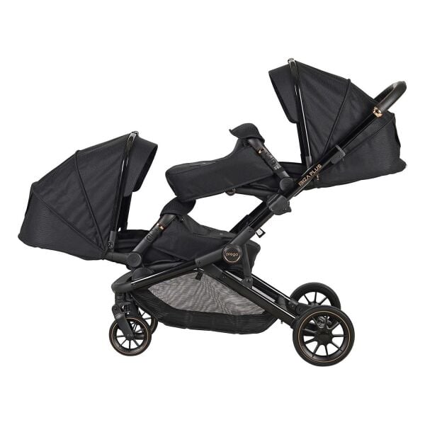 Prego İbiza Plus Travel Sistem Set İkiz Bebek Arabası 2223 Siyah