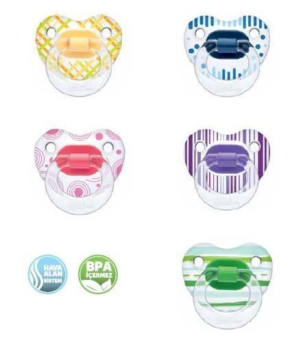 Wee Baby Şeffaf Desenli Damaklı Emzik 18+ Karma Renk