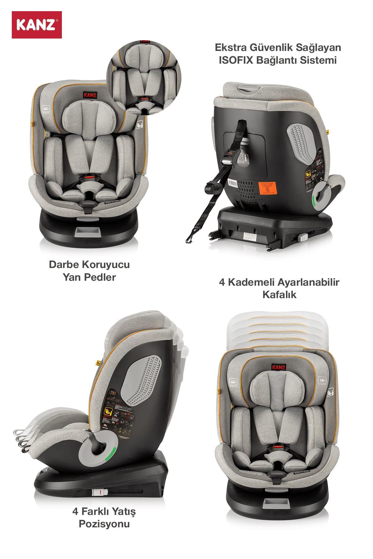 Kanz Safe N Rest I-size Oto Koltuğu Gri