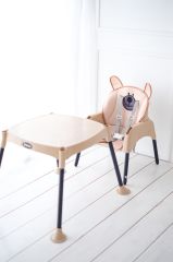 Babyjest Bear 3in1 Çalışma Masalı Mama Sandalyesi Pudra