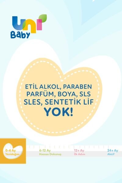 Uni Baby Yenidoğan Islak Mendil 3'lü 120 Yaprak
