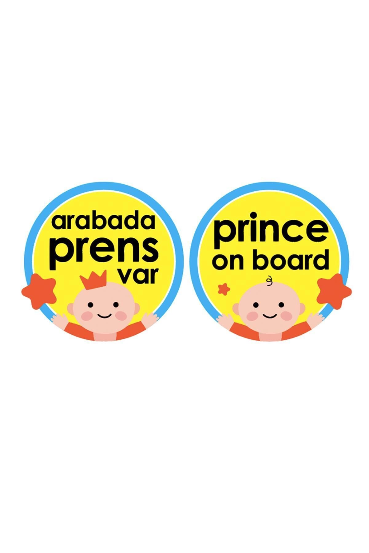Babyjem Araba Cam Yazısı Arabada Prens Var Mavi 094