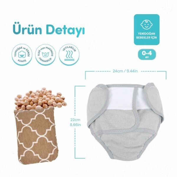 Sevi Bebe Antikolik Bebek Külotu - Gri 684-13