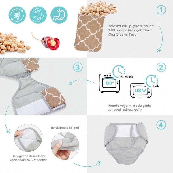 Sevi Bebe Antikolik Bebek Külotu - Gri 684-13