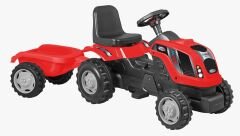 Micromax Unisex Çocuk Römorklu Pedallı Traktör Mmx Kırmızı