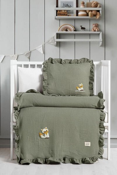 Kanz - 4 Kat Hand Made Fırfırlı Müslin(knz-020) 152.01.0271.Yeşil-------