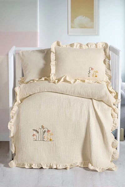 Kanz - 4 Kat Hand Made Fırfırlı Müslin(knz-020) 152.01.0271.Krem--------