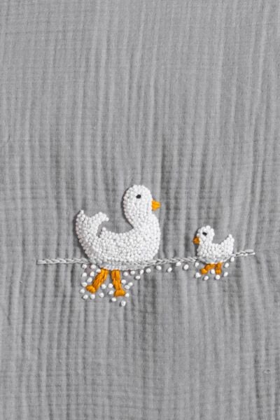 Kanz - 4 Kat Hand Made Fırfırlı Müslin(knz-020) 152.01.0271.Gri---------