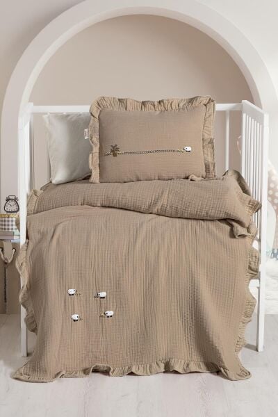 Kanz - 4 Kat Hand Made Fırfırlı Müslin(knz-020) 152.01.0271.Bej---------