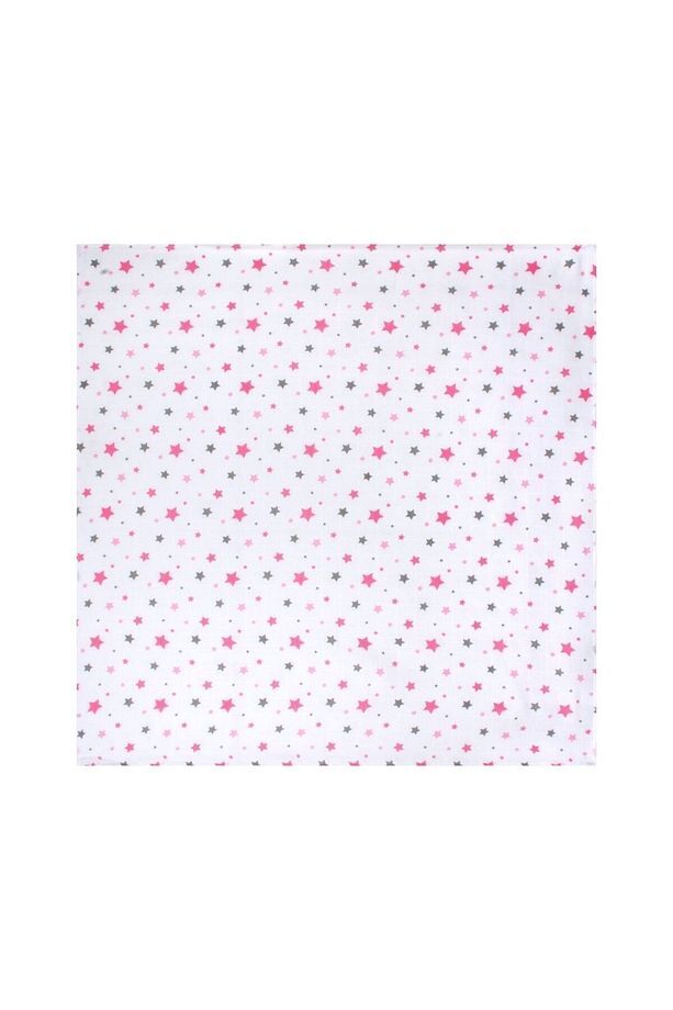 Sevi Bebe Desenli Müslin Battaniye 100x100 cm - Yıldız Yağmuru Pembe 353-140-2