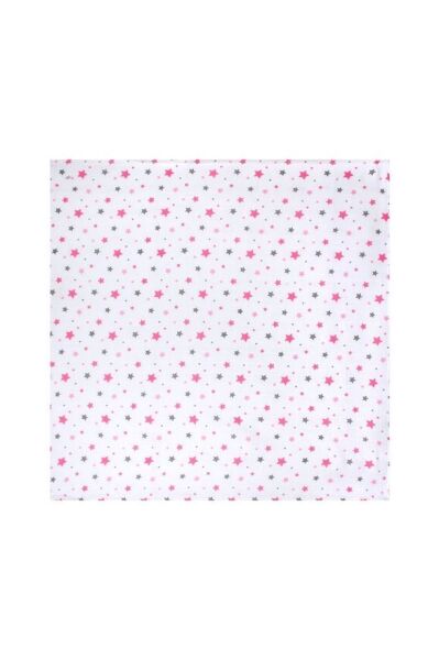 Sevi Bebe Desenli Müslin Battaniye 100x100 cm - Yıldız Yağmuru Pembe 353-140-2