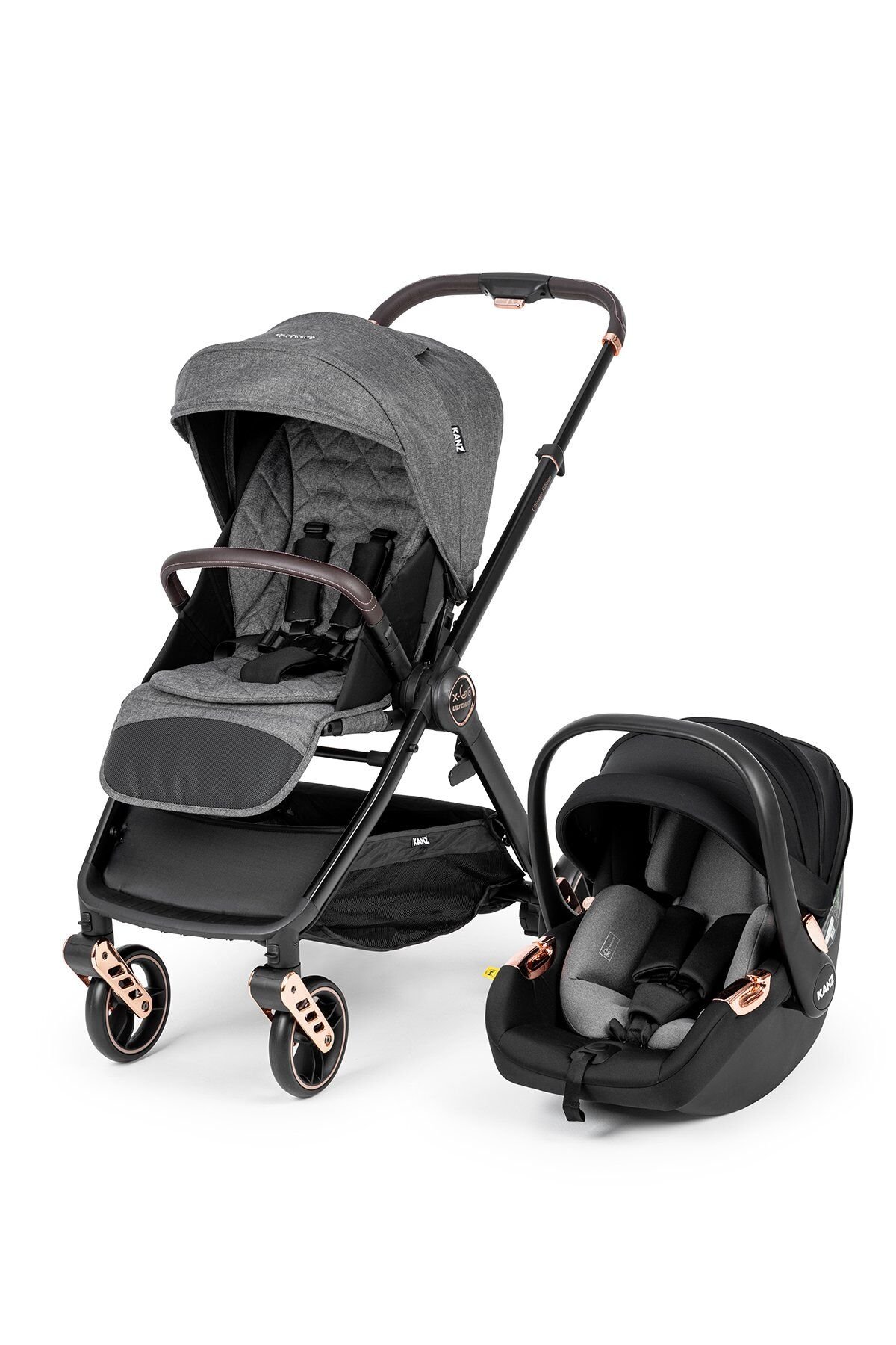 Kanz x-Go Ultimate Travel Sistem Bebek Arabası Rose Gold Gri