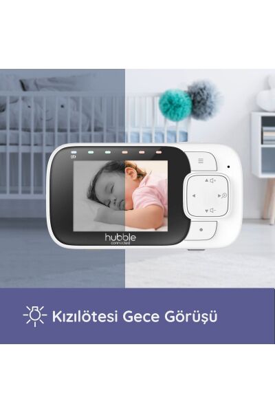 Hubble Nursery View Glow 2.8'' Gece Lambalı Dijital Bebek Kamerası