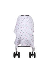 Sevi Bebe Müslin Bebek Arabası Örtüsü - Yıldız Yağmuru Pembe 42-140-2