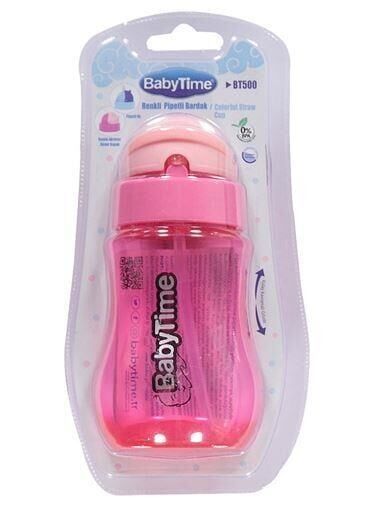 BabyTime Renkli Pipetli Bardak BT500