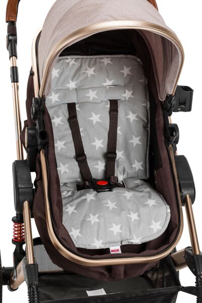 Moje Bebek Arabası Ve Taşıma Koltuğu Minderi Mega Yıldız Gri ( Yalnızca Minder)
