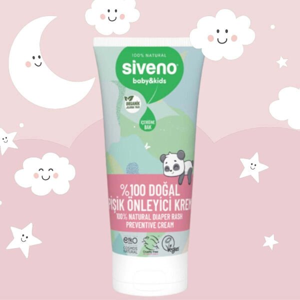 Siveno %100 Doğal Bebek Pişik Önleyici Çinko Hassas Hipoalerjenik Vegan Bakım Jel Krem 50 ml-1AD