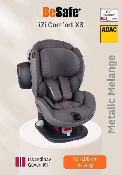 Besafe İzi Comfort X3 9-18 Kg. Oto Koltuğu - Metallic Melange
