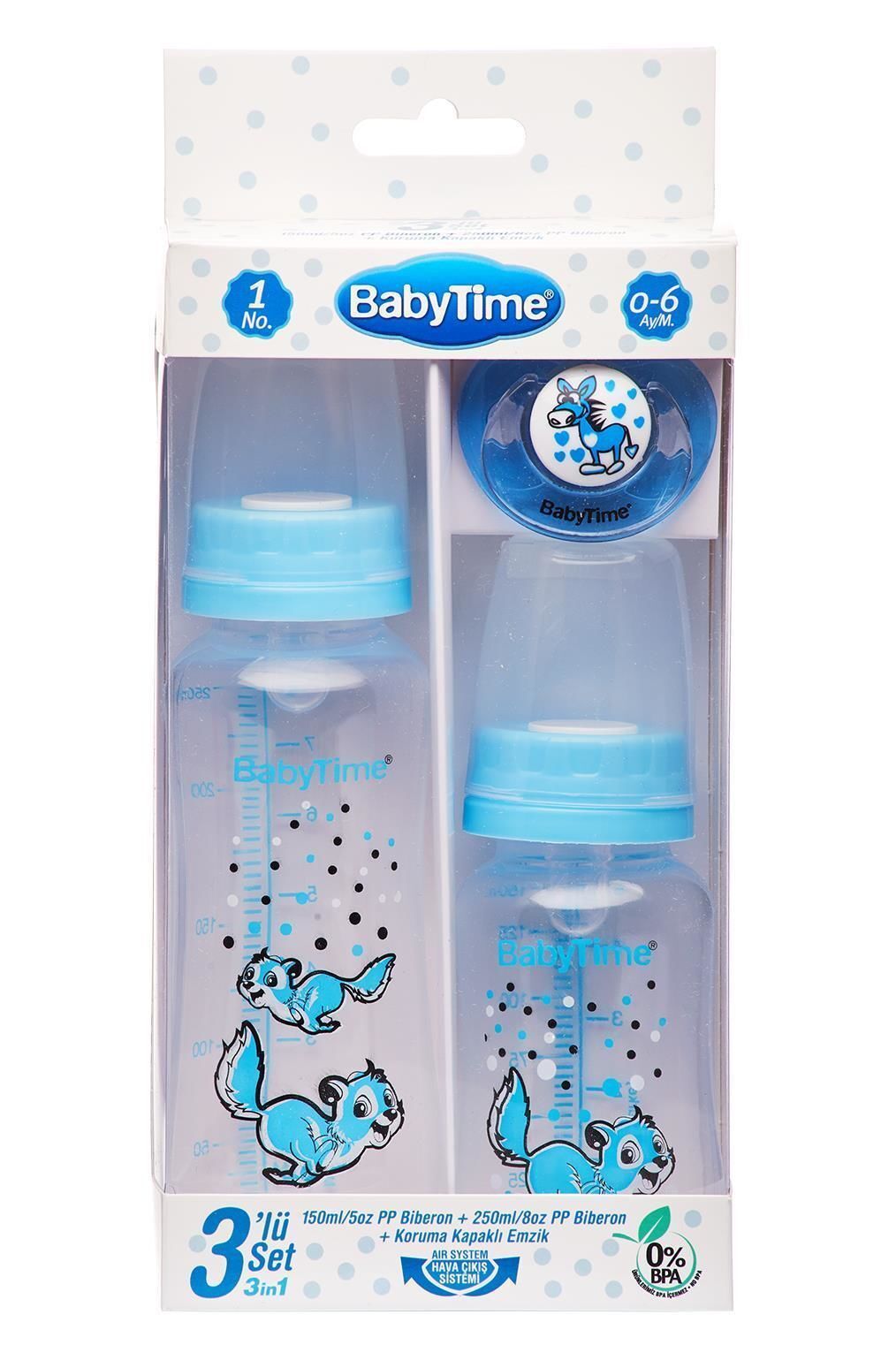 Babytime Bt209 3 lü Pp Biberon Seti Karma Renk