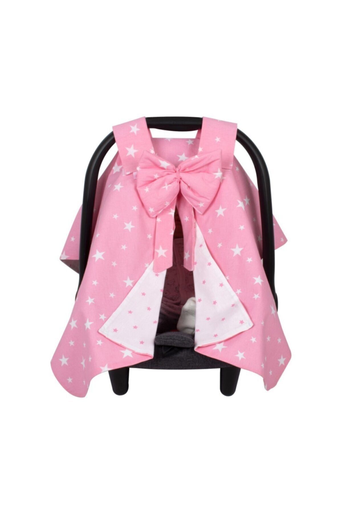 Sevi Bebe Fiyonklu Anakucağı Örtüsü - Pembe Yıldız 204-2