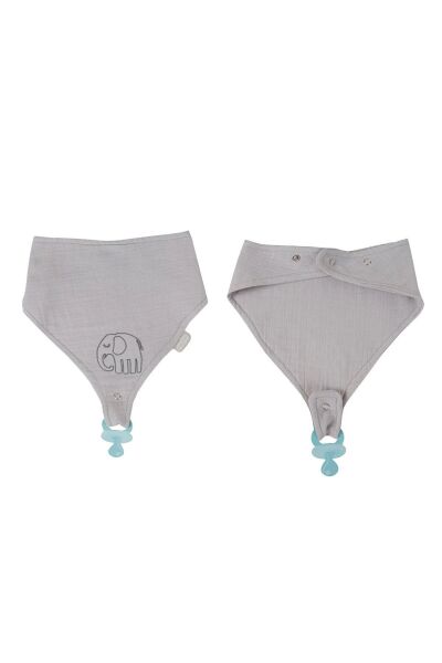 Babyjem Emzik Askılı Müslin Önlük Gri 837