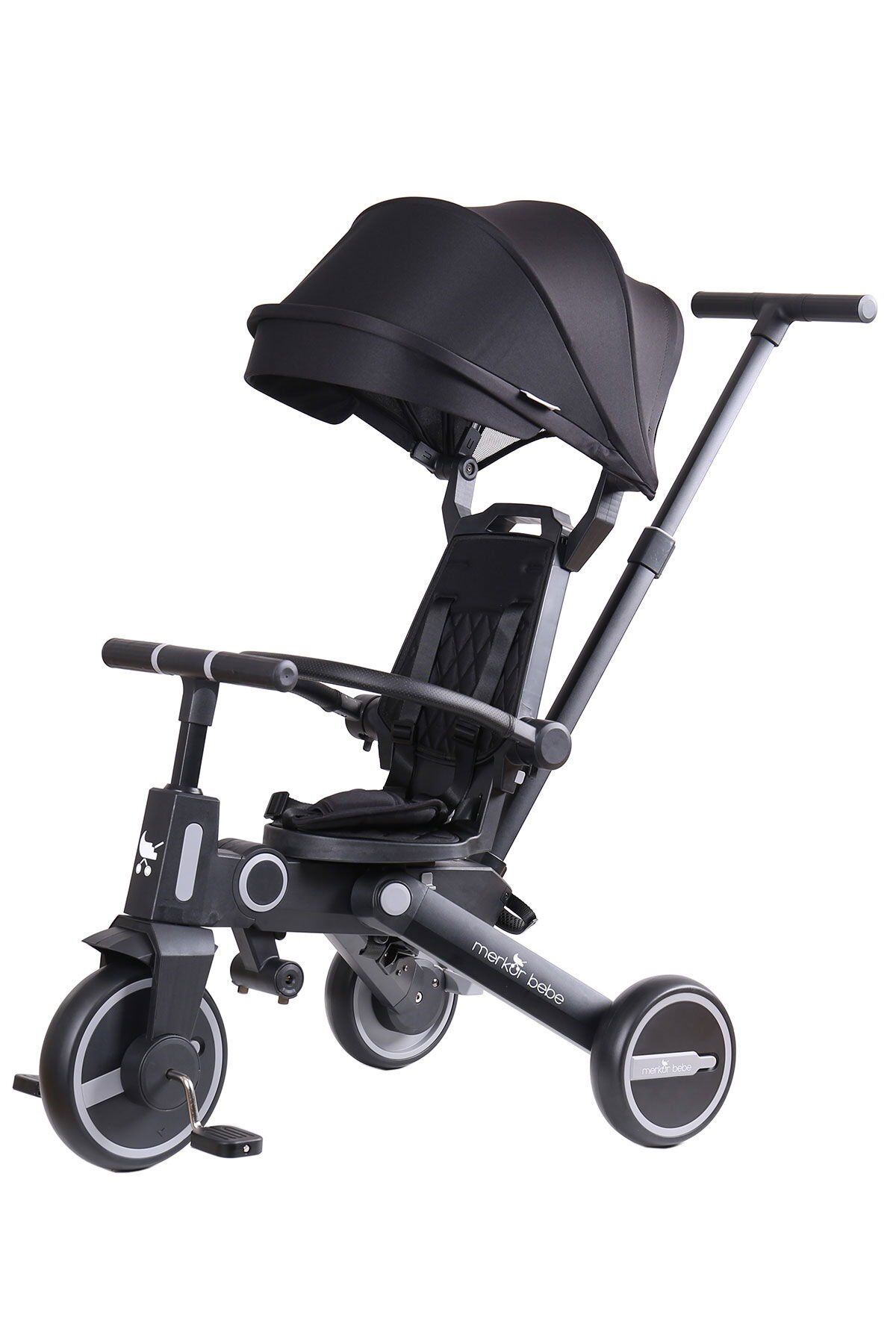 Merkür Bebe Falky Üç Tekerlekli Bebek ve Çocuk Bisikleti Siyah