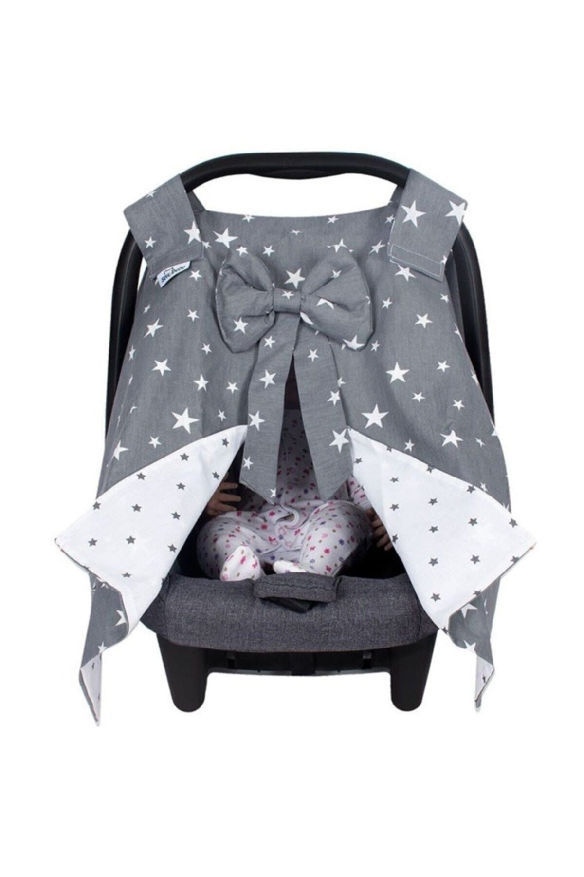 Sevi Bebe Fiyonklu Anakucağı Örtüsü - Gri Yıldız 204-77
