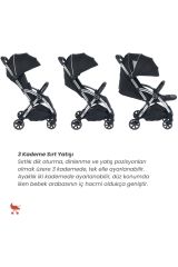 Merkür Bebe Ruby Tek Tuşla Otomatik Katlanan Kabin Boy Travel Sistem Bebek Arabası Siyah