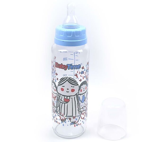 BabyTime Klasik Cam Biberon (Silikon Kiraz Uçlu) 250ml BT073