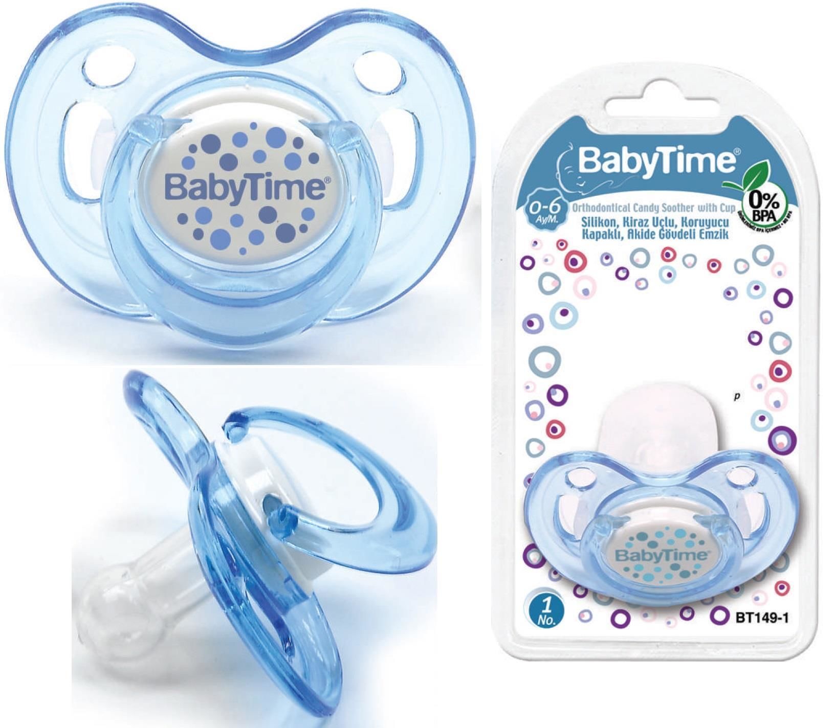 Babytime Bt149-1 Silikon Kiraz Uçlu Koruyucu Kapaklı Akide Gövdeli Emzik N.1