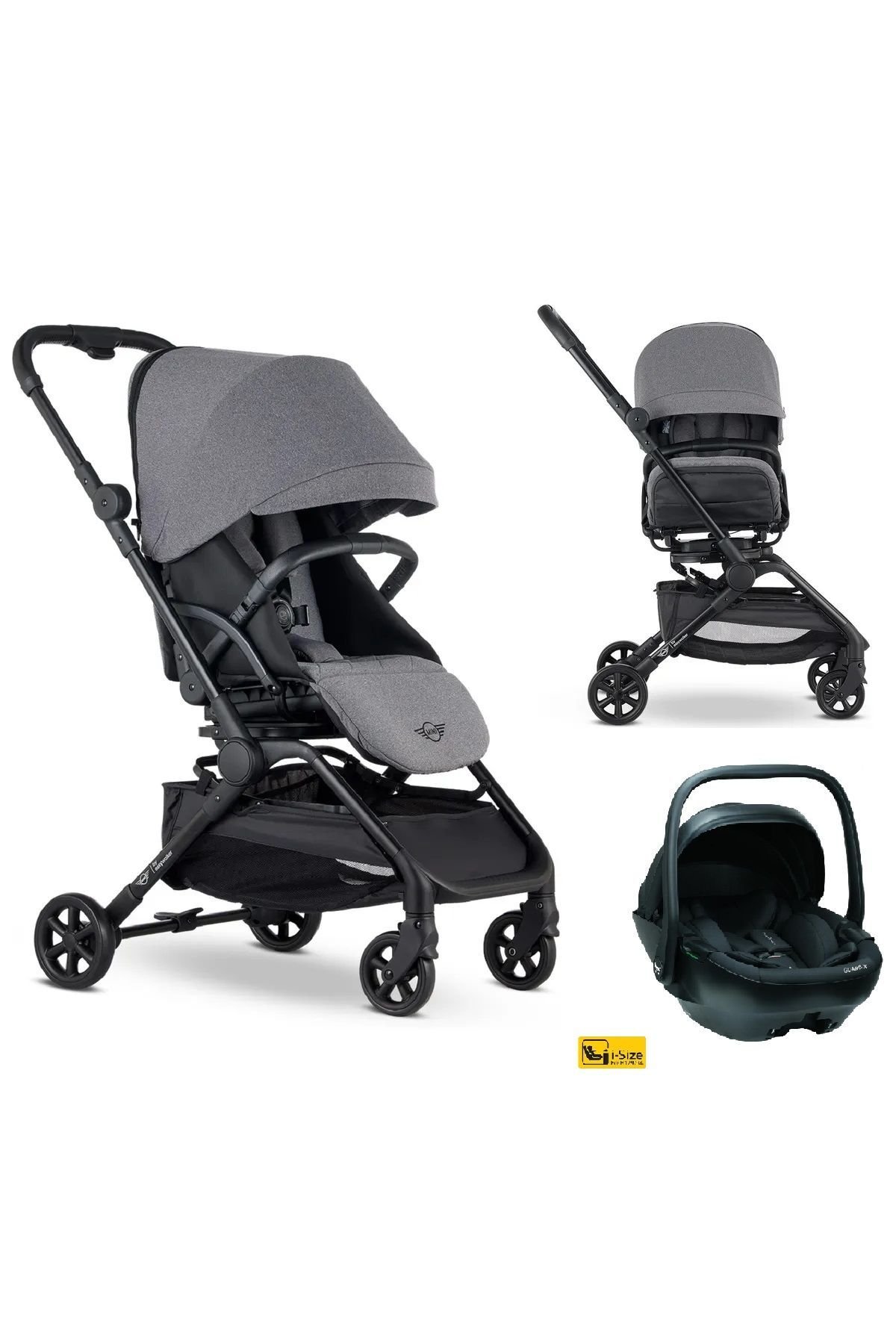 MINI by Easywalker Buggy Turn 360 Derece Dönen Kabin Boy Travel Sistem Bebek Arabası Grey