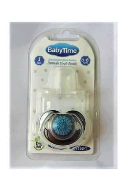 Babytime Bt154-3 Silikon Damaklı Koruyucu Kapaklı Siyah Gövdeli Emzik N.3